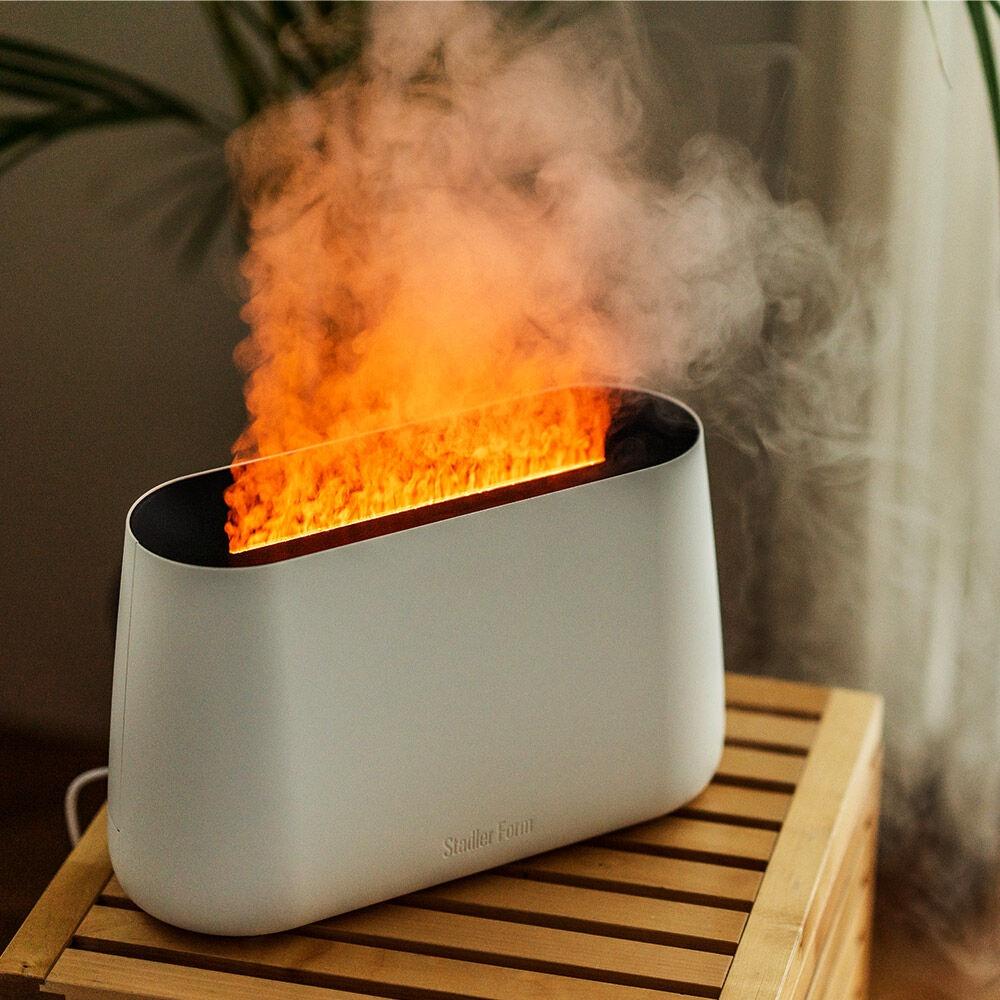 스테들러폼 공식판매점 3in1 불멍 초음파 가습기 BEN 벤 화이트 아로마 디퓨져 벽난로 조명 효과
