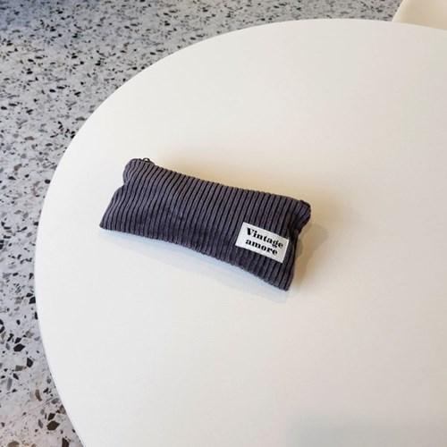 코듀로이 납작필통_그레이