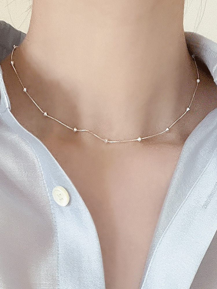 [*72시간할인적용] 925 silver monnet ball box chain necklace (이태리체인)