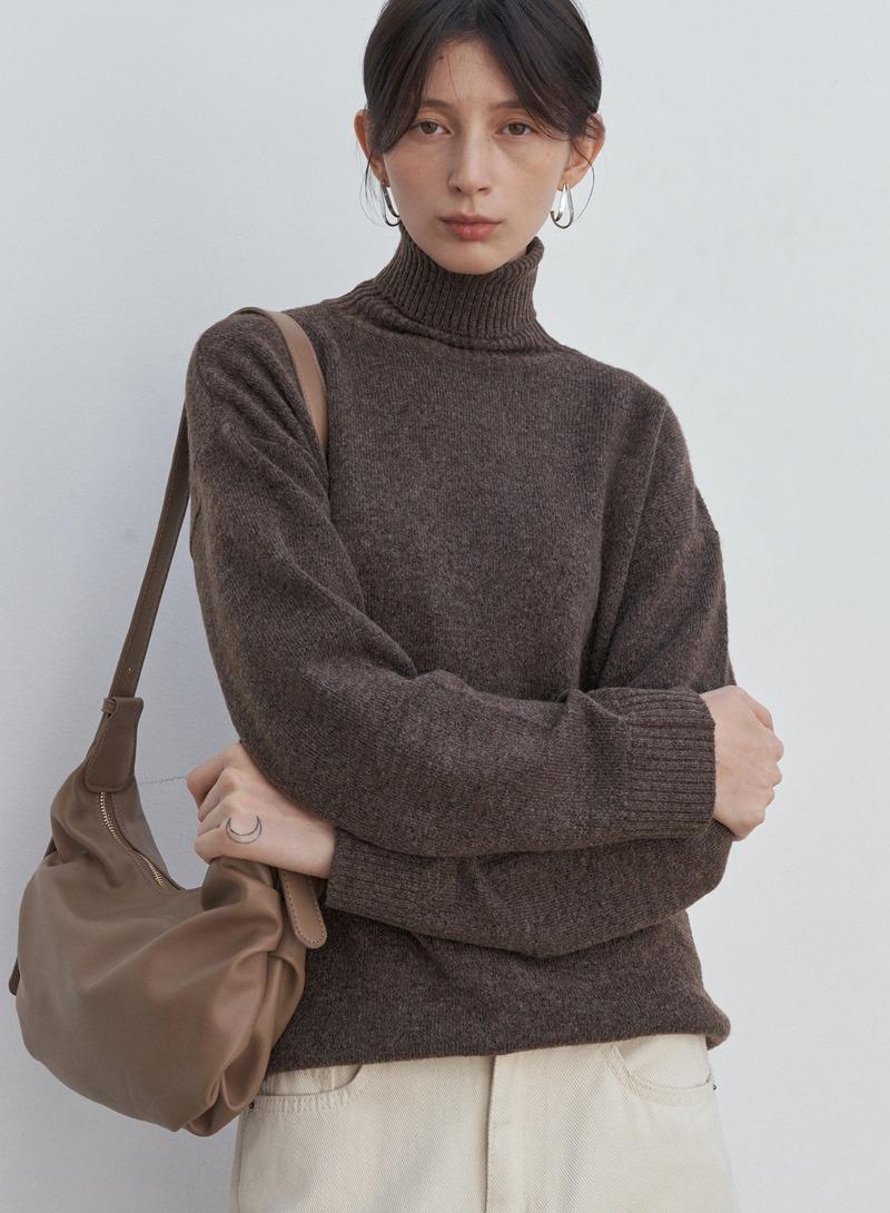 WOOL TURTLENECK KNIT_BROWN