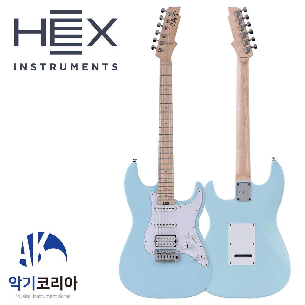 헥스 E100 PLUS S PBL 입문용 연습용 일렉기타 파스텔 블루