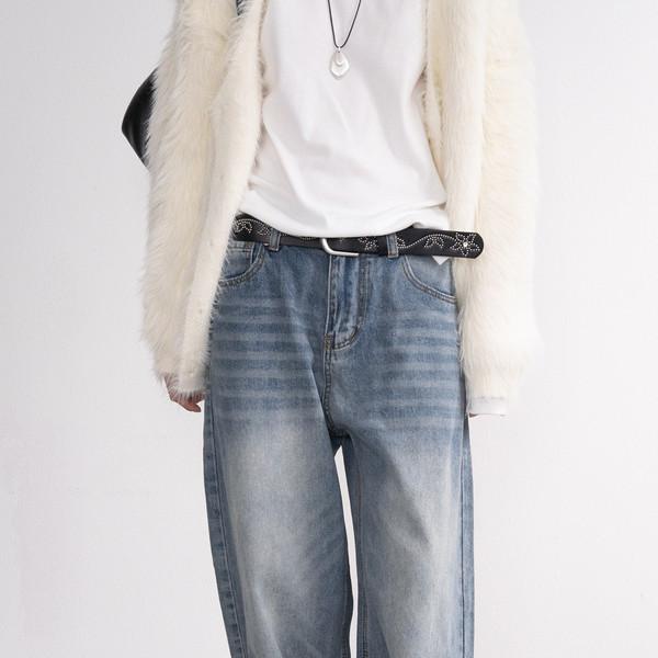 933 Washing Wide Loose Denim (Light Blue/2size)