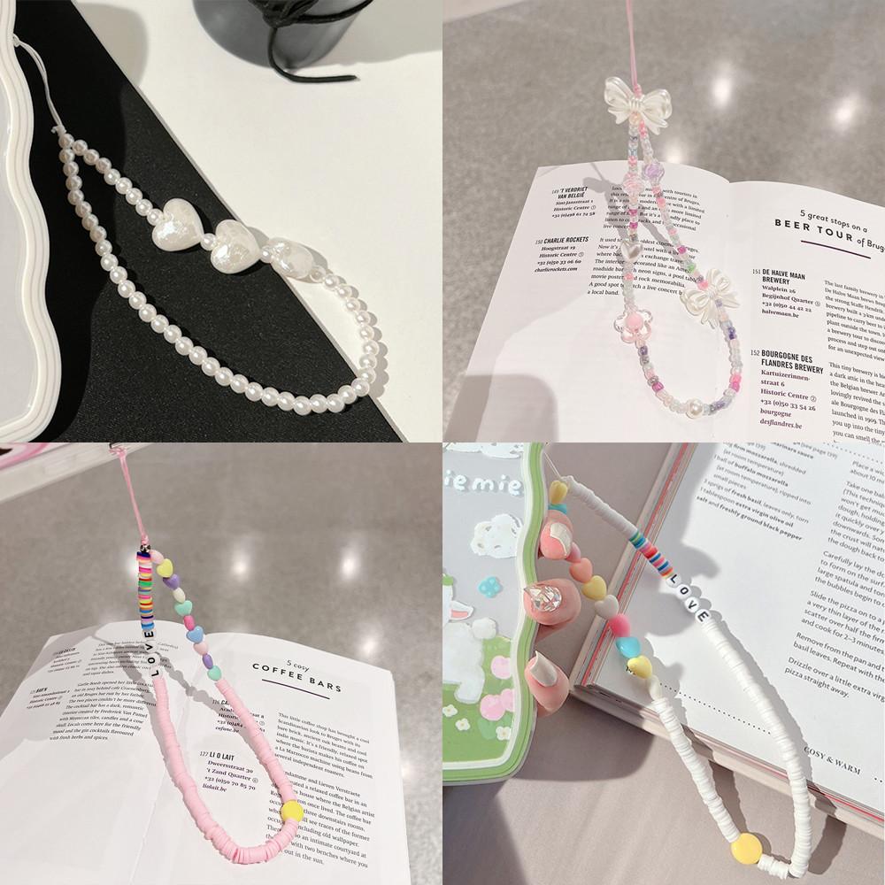 진주 하트 손목 스트랩 휴대폰 폰스트랩 나디아마트