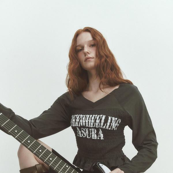 FREEWHEELING SMOCK V-NECK T (CHARCOAL) (12월 17일 예약배송)