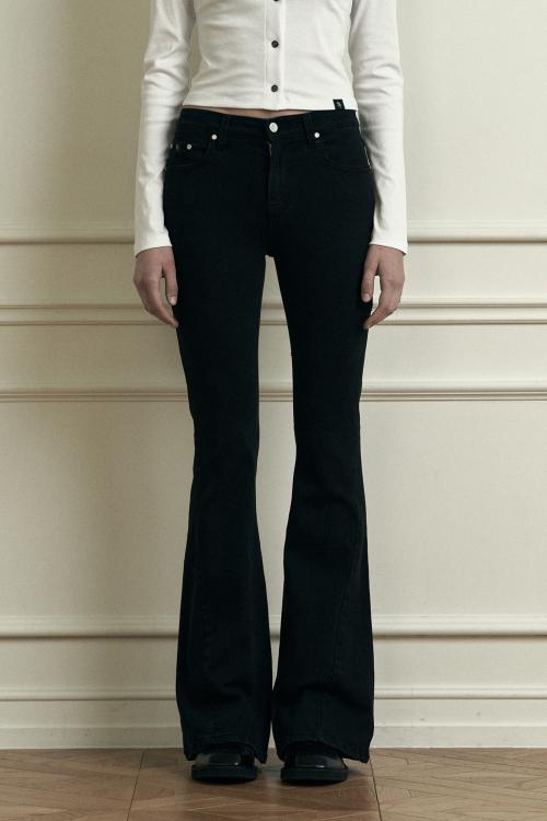 PLAIN BASIC DENIM PANTS BLACK