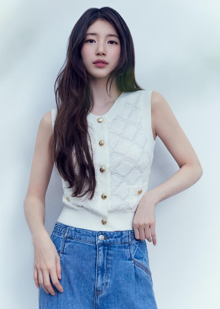 여성 나시 스웨터 가디건_IVORY - 게스코리아