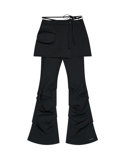 STRAPPY SKIRT PANTS [BLACK]
