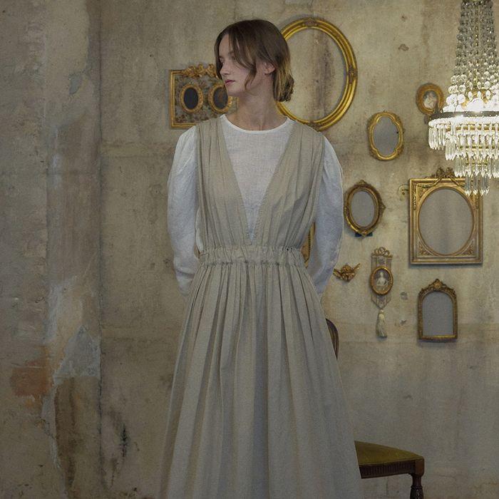 Sleeveless cotton long dress