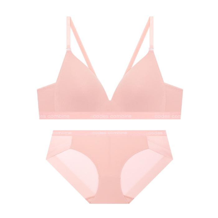 아스킨 트라이앵글 노와이어 브라_핑크