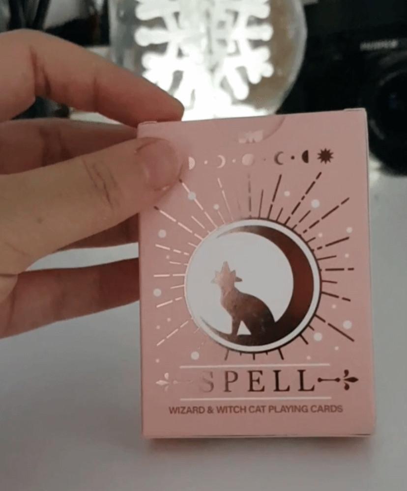 스펠 화이트 ,고양이카드, 티츄카드, 마법사,트럼프카드, 티츄