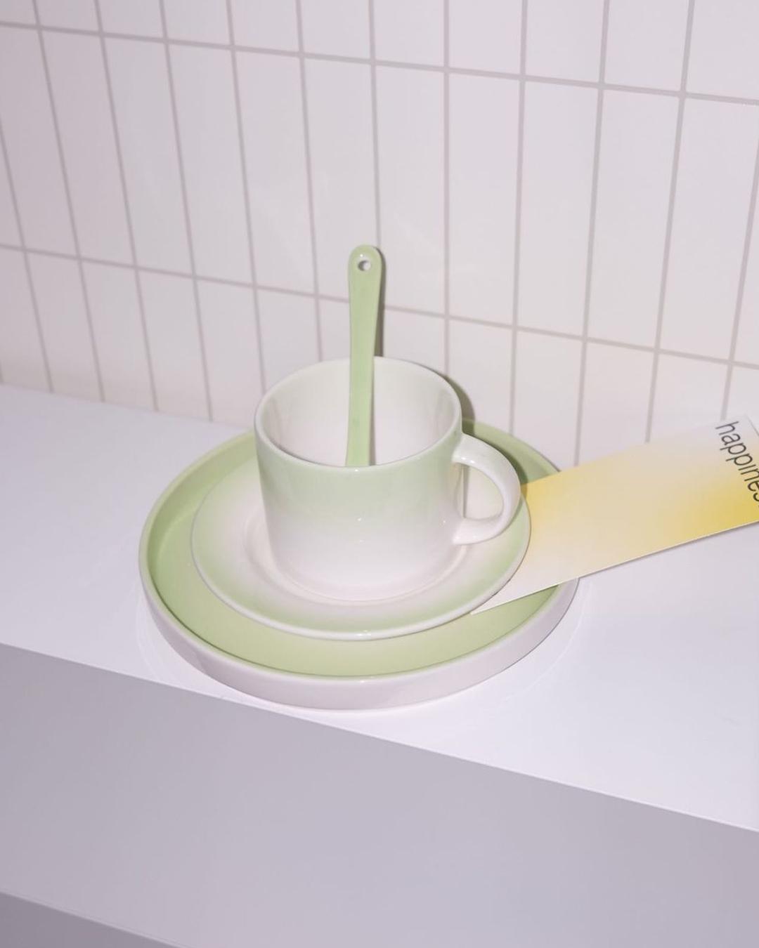 Poy ceramics | Gradient Mug/Plate (green)