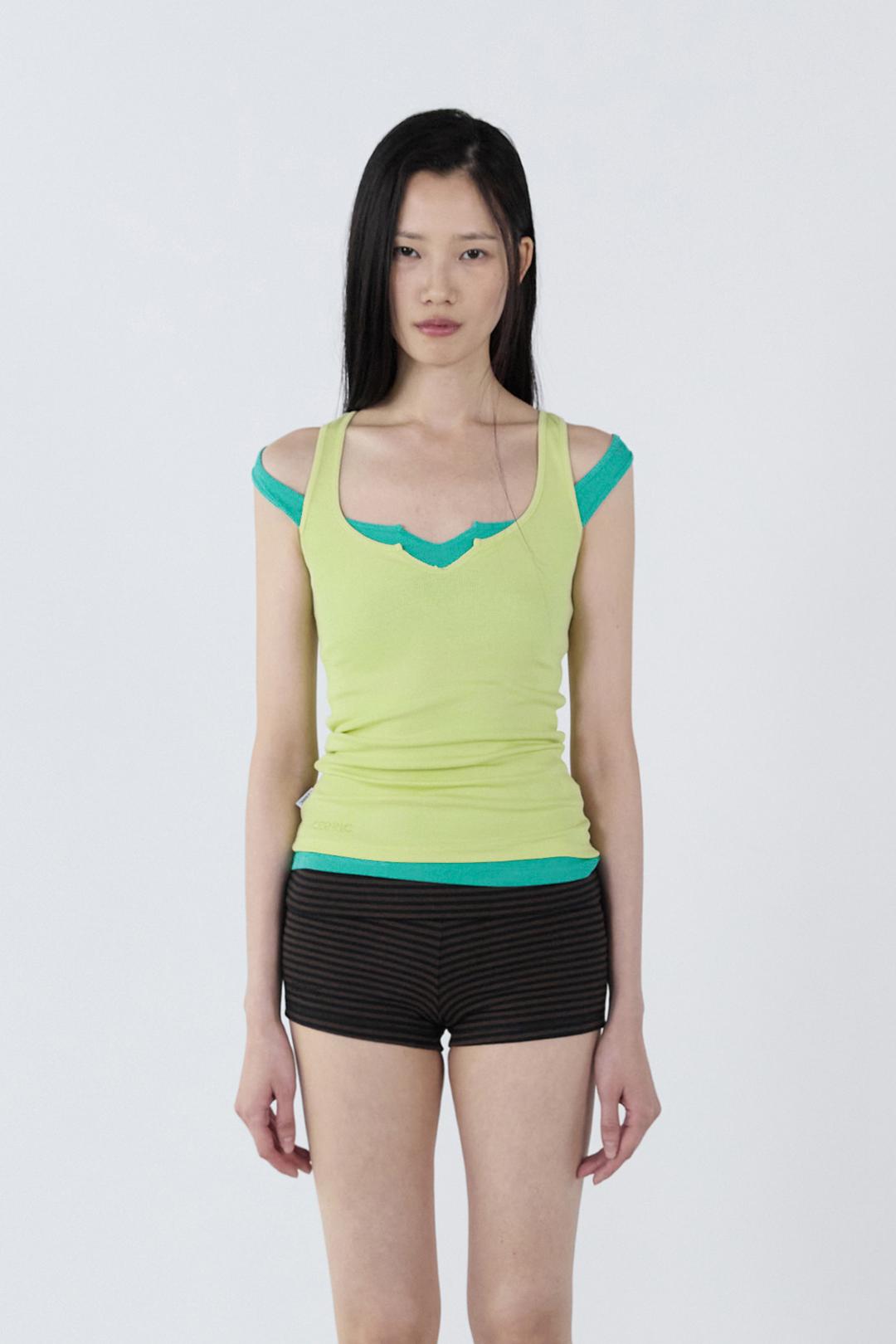V-Slit Sleeveless _ Lime