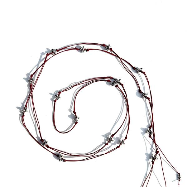 Metalic Chip Tie Necklace (2 Colors)