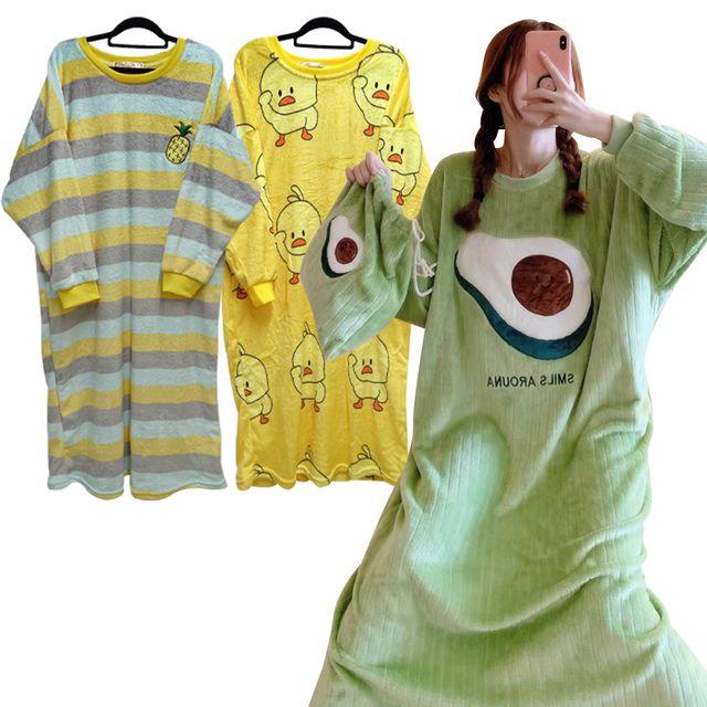 [당일출고] 특가 오버핏 극세사 수면 원피스