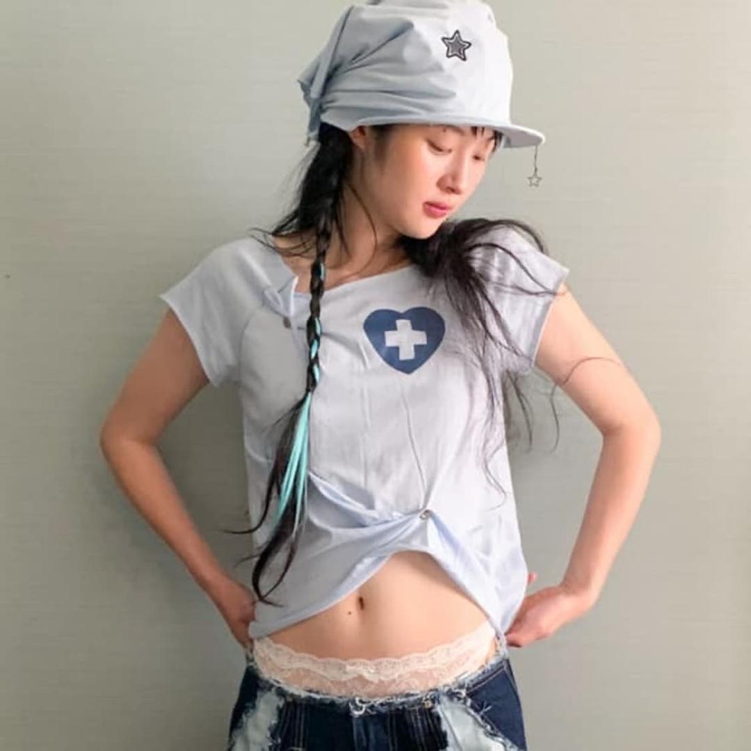 샵페어리 버튼 업 조디악 하프 티셔츠 반팔 스카이 블루 | 후루츠패밀리