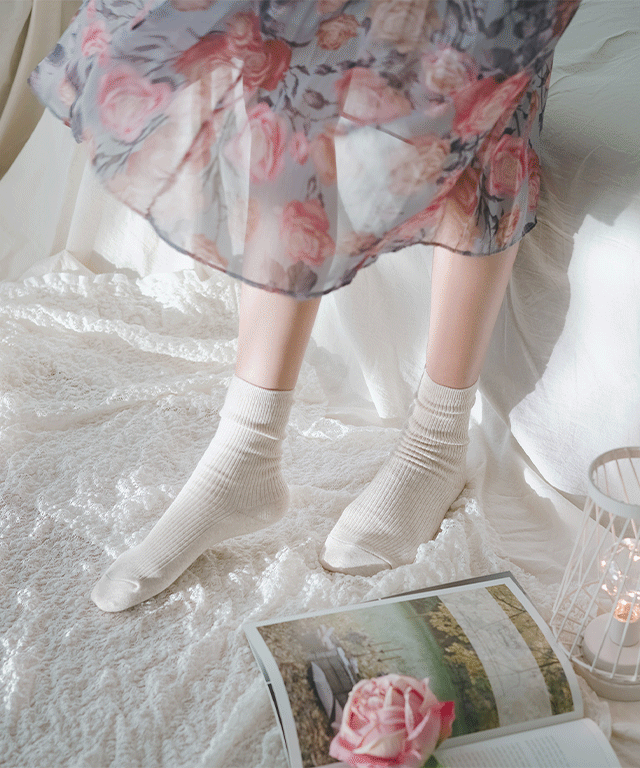 프롬산타 프롬산타 당일발송 부드럽고 편한 무지 골지양말 머랭갑종골지 5켤레/10켤레 여성용 가을양말/하객룩/개강룩/봄양말