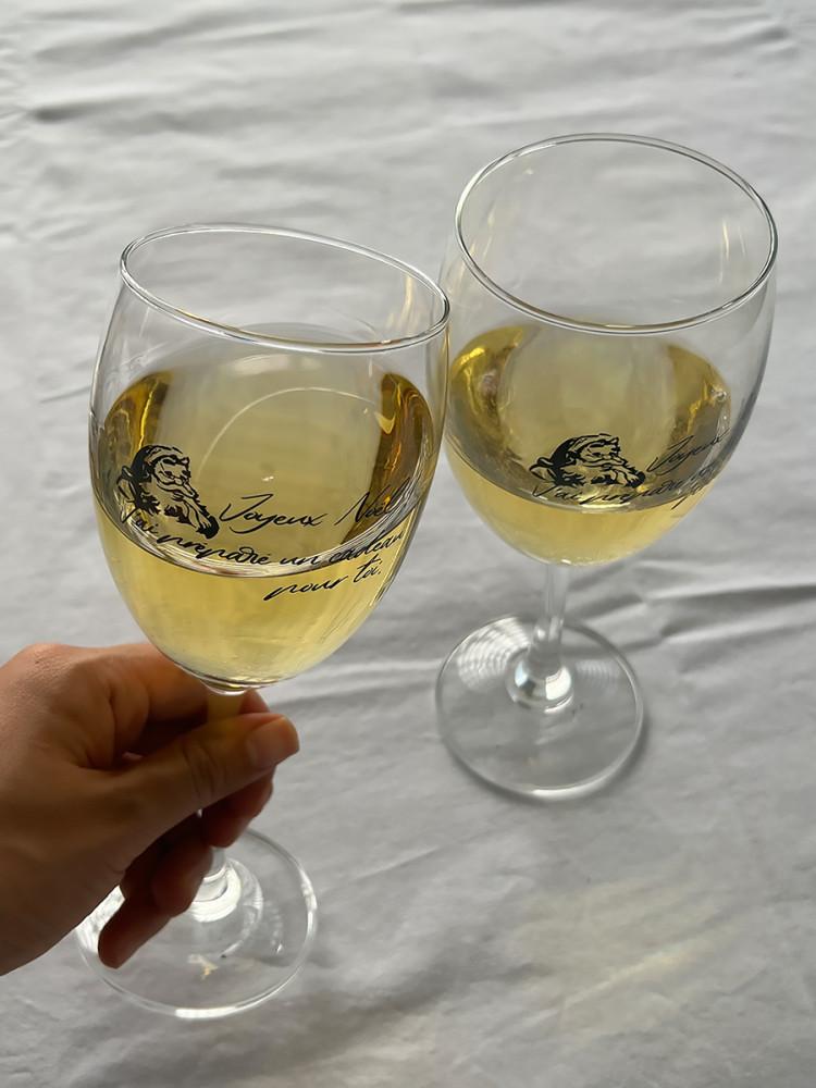 크리스마스 레터 와인 글라스