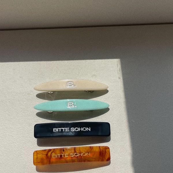 bitte schon B-logo hair clip  (set)