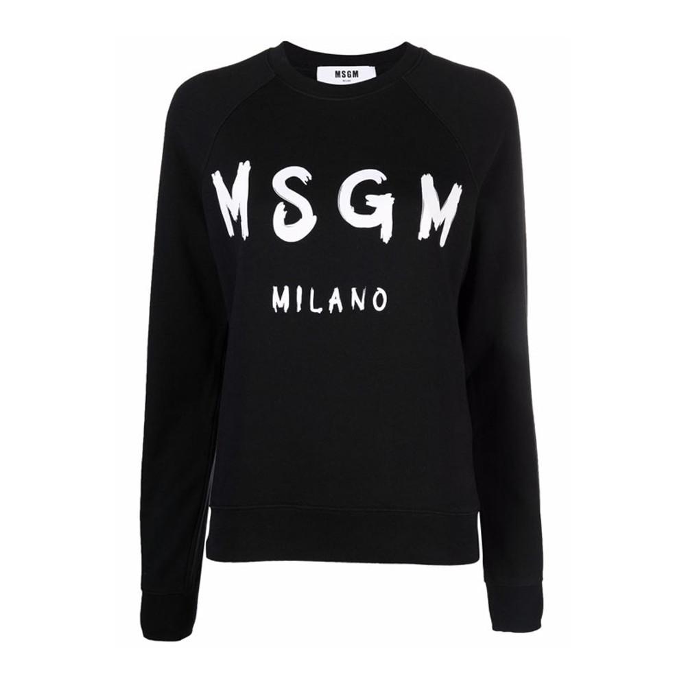 MSGM 여성 브러쉬드 로고 맨투맨 블랙 2000MDM513 200000 99