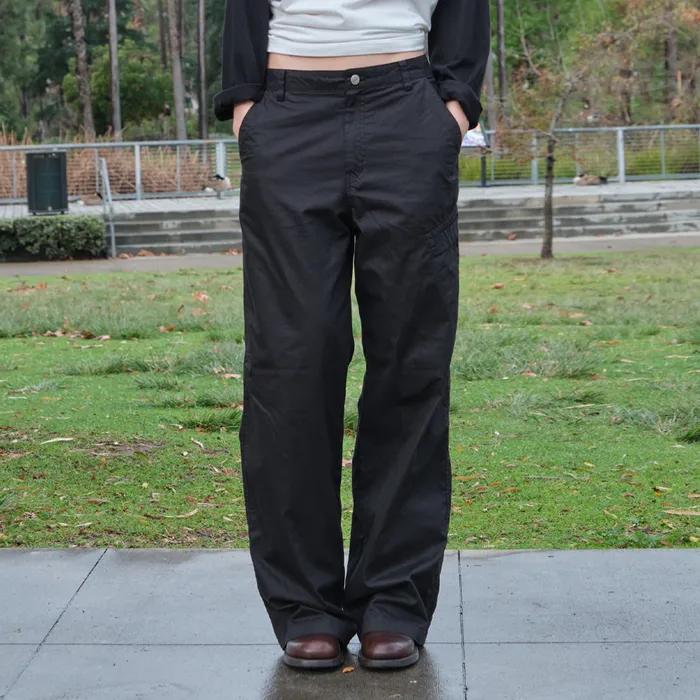 WASHED COTTON POCKET PANTS_BLACK [LC261PT13BK]