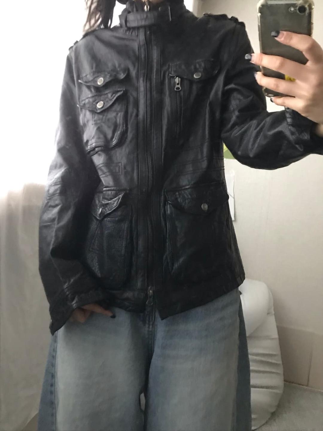 빈티지 넥버클 디테일 레더자켓 | 후루츠패밀리