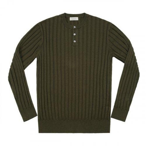 Reverse Henly neck Knit (Khaki)