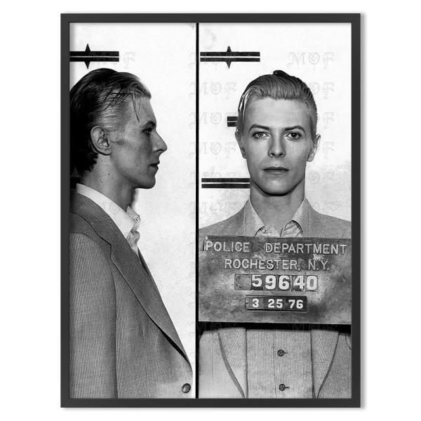 Masters of Fate David Bowie 전면 및 측면 연예인 머그샷 포스터 리마스터 프린트 디지털 페인팅 4MUG (27.9cm x 35.6cm)