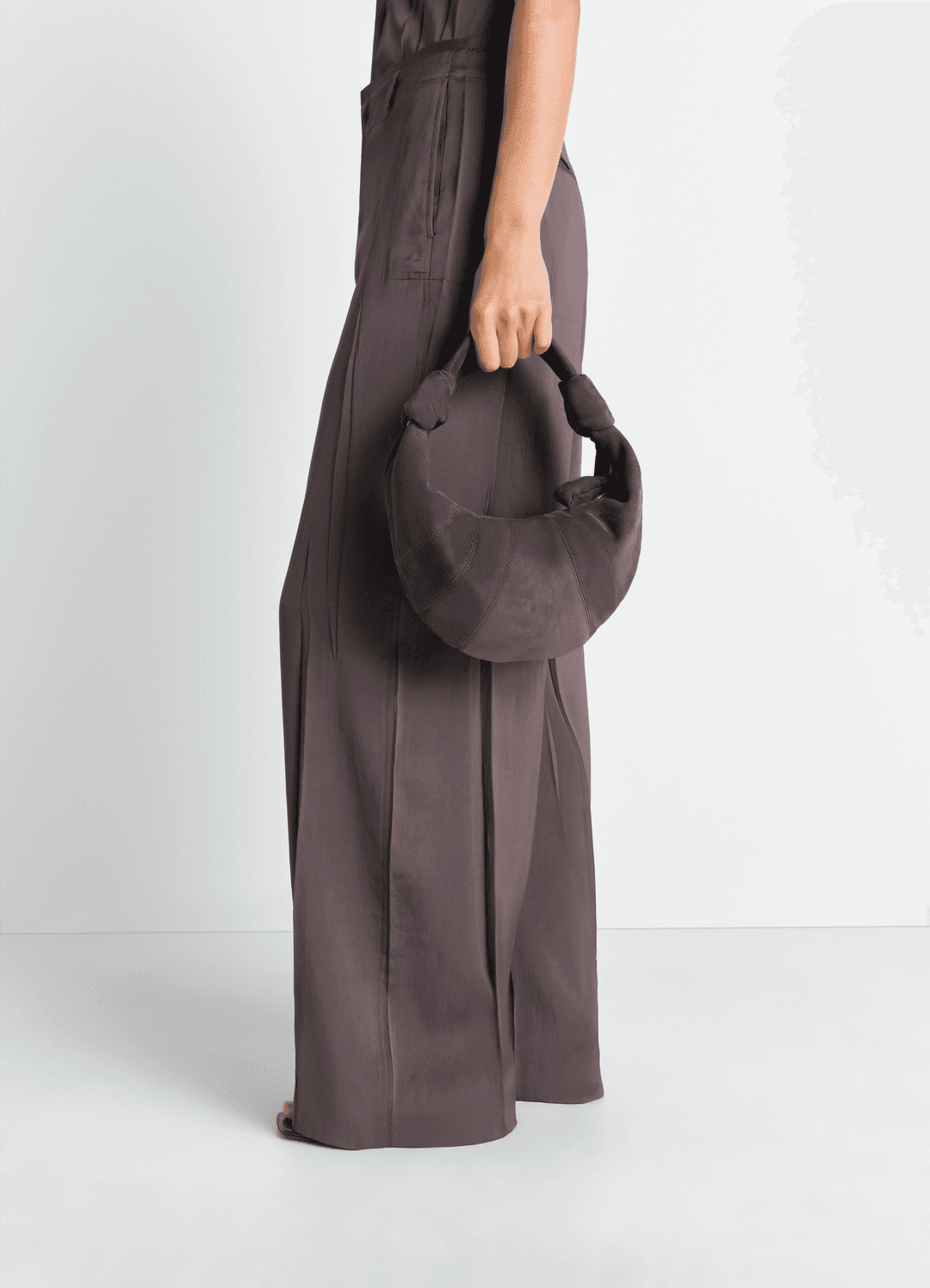 알파카 누벅 가죽 미니 포춘 크루아상 백 - OS