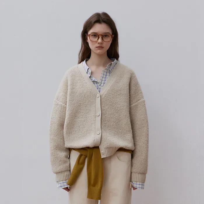 벌키 루즈핏 가디건_Parchment