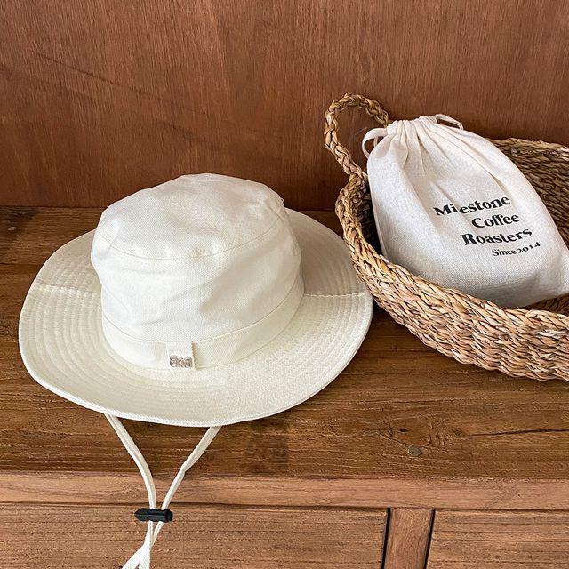 아미먼트 아미 사파리햇 코튼 와이드 스트링 버킷햇 로고 벙거지 모자 데일리 여름 4COLOR_지니야_2