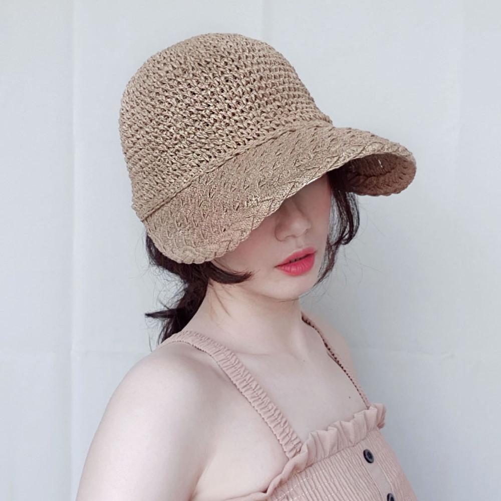 얼굴소멸 벨크로 여름 여성 지사 밀짚모자 챙넓은 캡모자 햇빛차단 썬캡