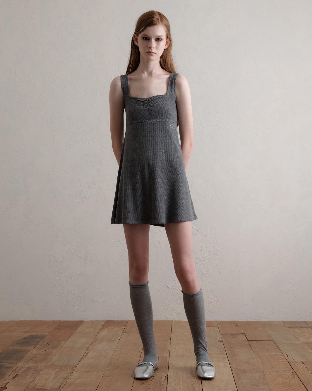 Ellen Babydoll Dress (Gray)
