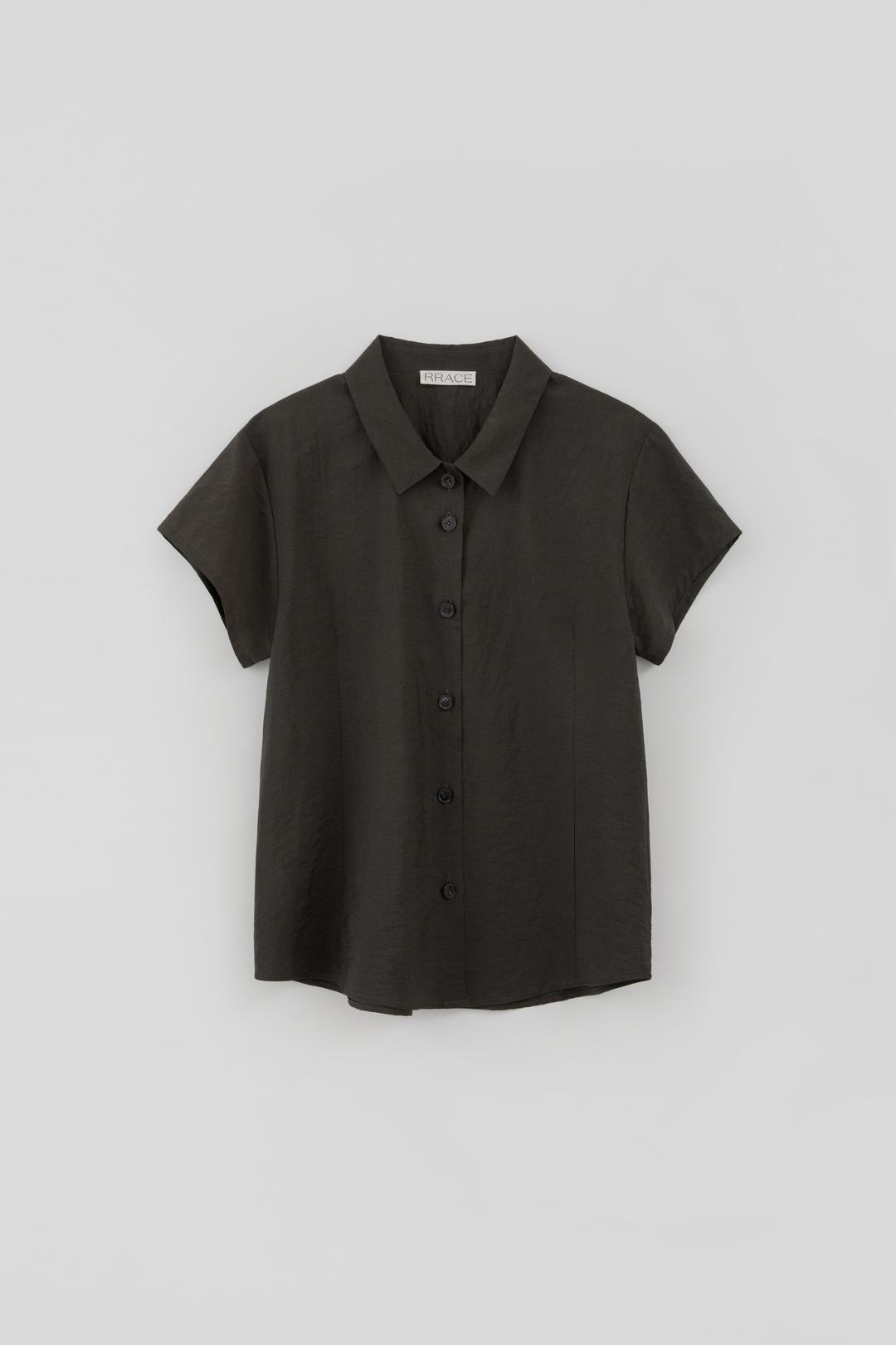 Short-Sleeve Sheer Blouse_Black