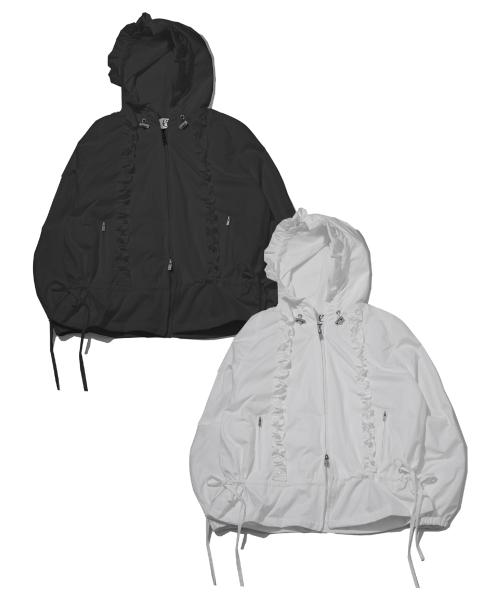 프릴 스트랩 오버핏 어센틱 후드 바람막이 집업 윈드브레이커 _ 2COLOR