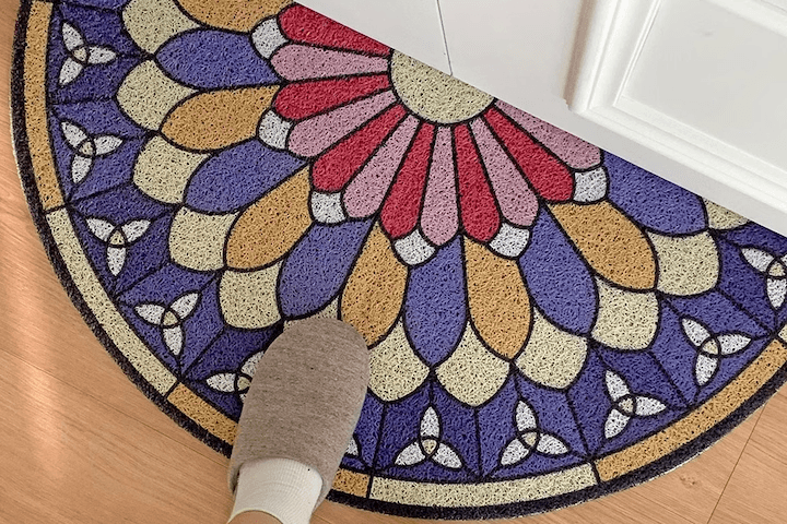 빈티지 타일 PVC 현관 코일 반원 발매트 매장 도어 매트 A