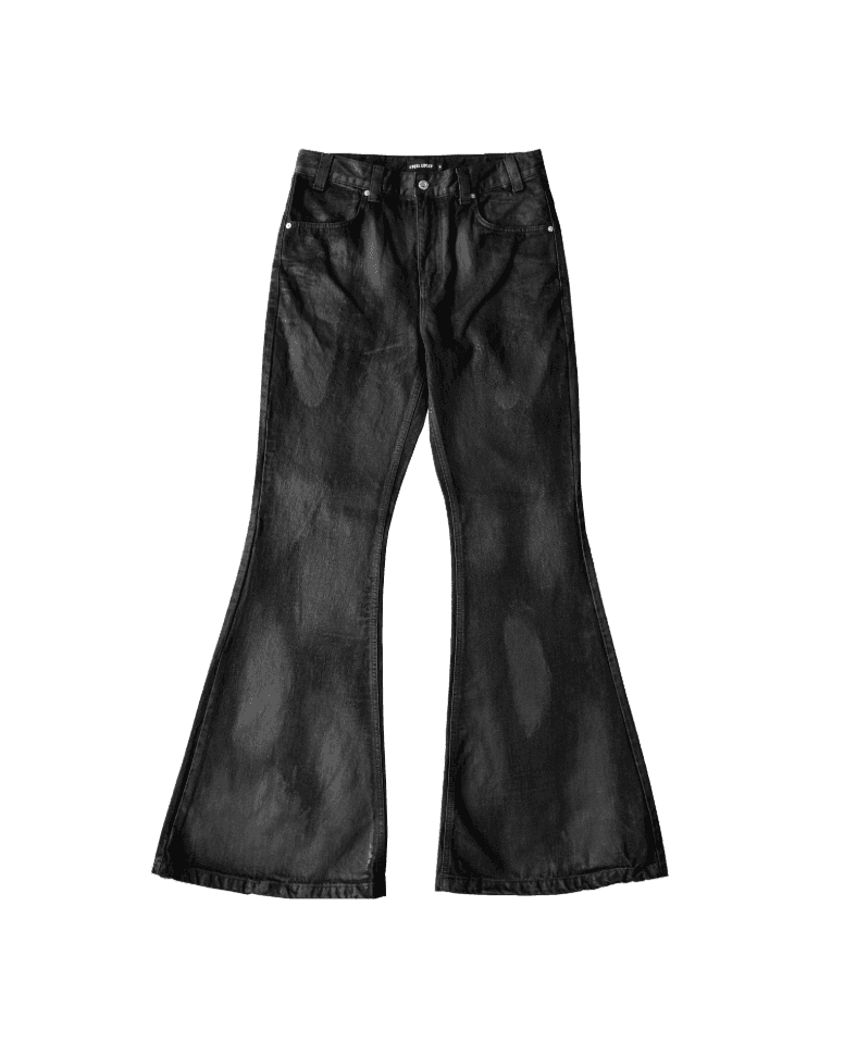 Denim Bootscut pants black coated