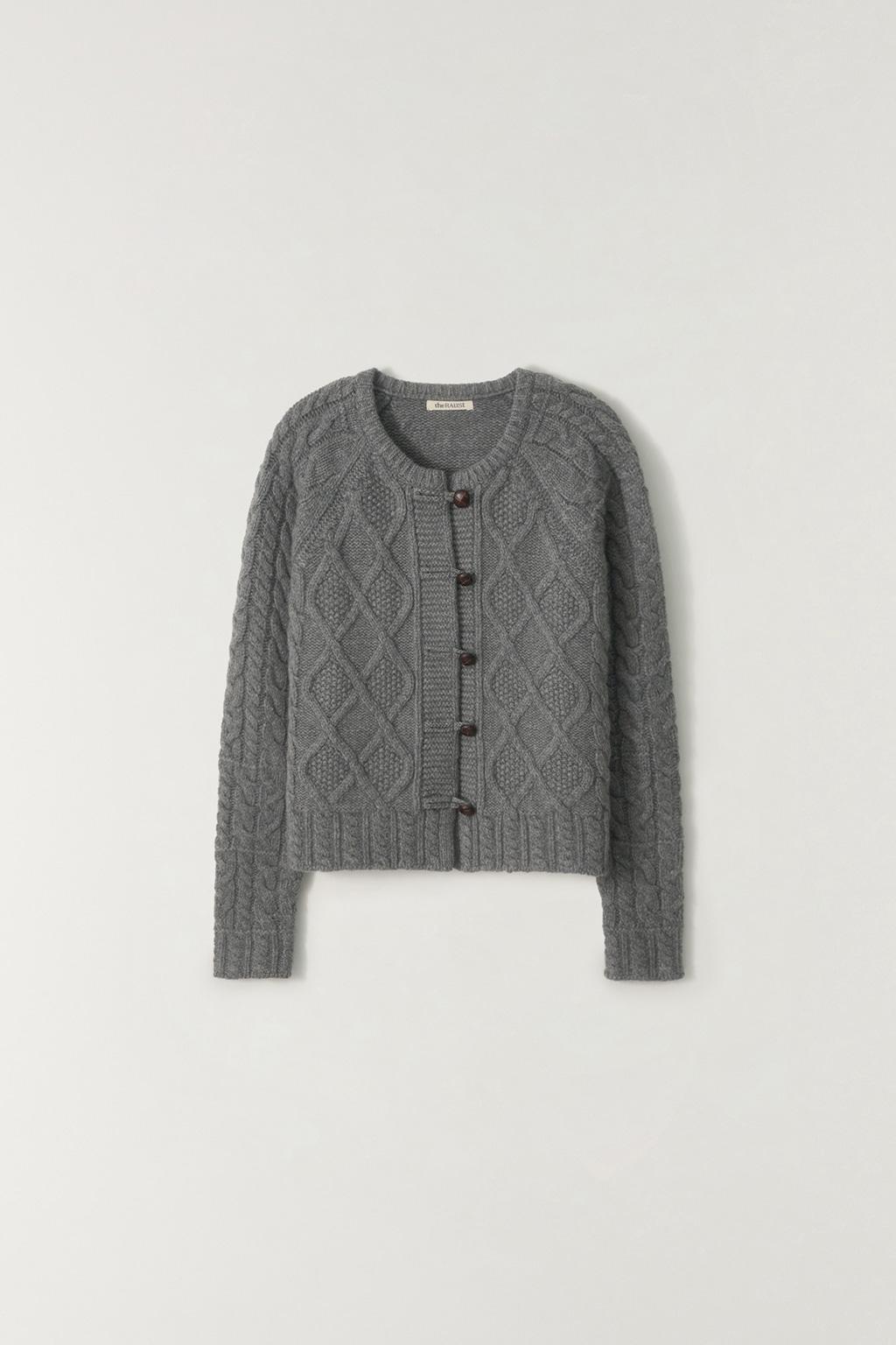 에어 울 피셔 케이블 가디건 GRAY