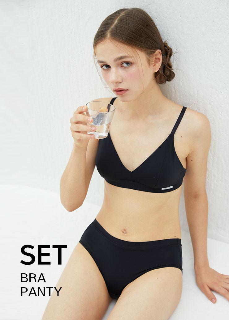 [오하나] 당일배송｜에어리 브라렛 & 베이직 팬티 세트
