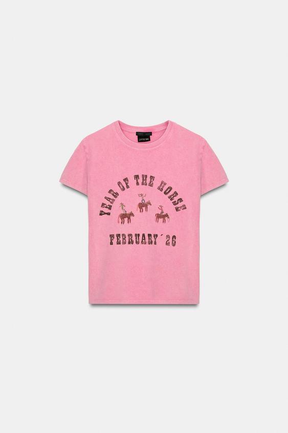 LOTTIE RAE 스탬핑 티셔츠