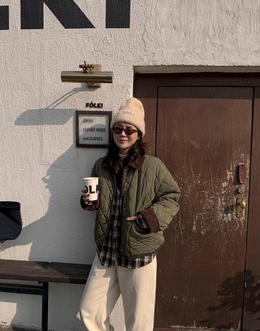 골덴 후리스 퀼팅점퍼