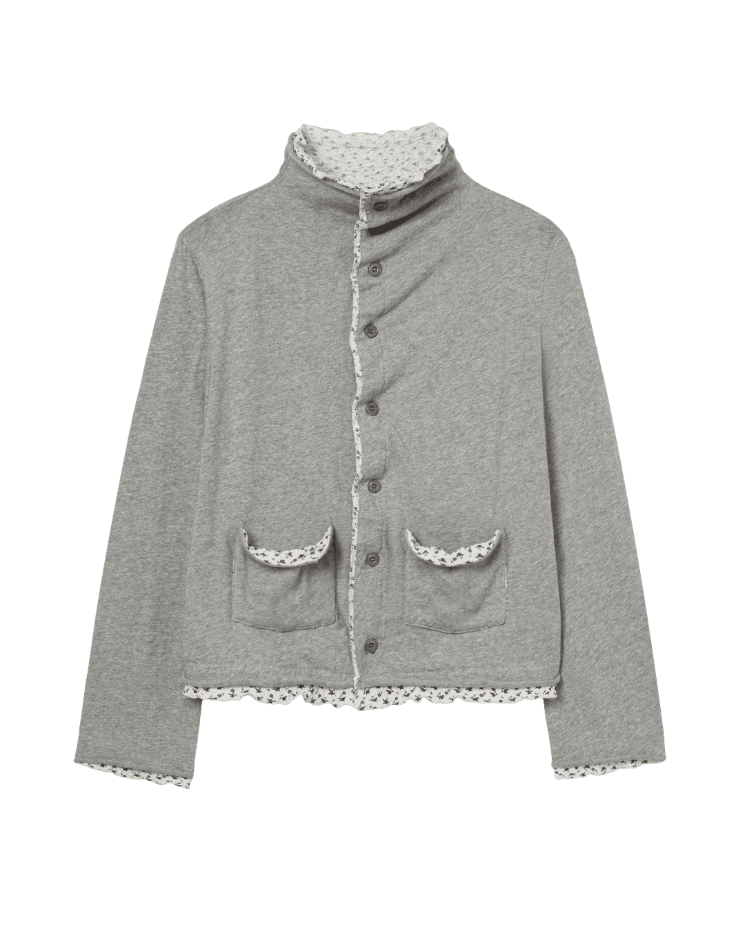 LAYERED CARDIGAN [MELANGE GREY]