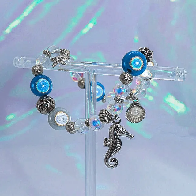 Ocean Eyes / 바다 홀로그램 진주 원석 유니크 비즈 팔찌