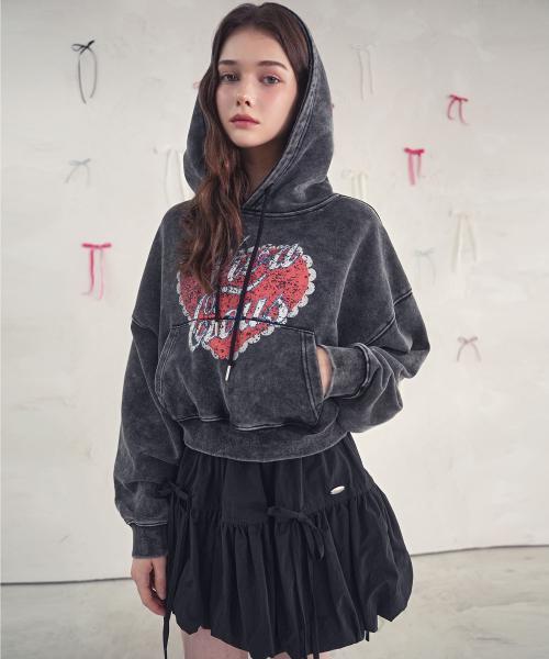 Heart Amour Hoody SALT BLACK