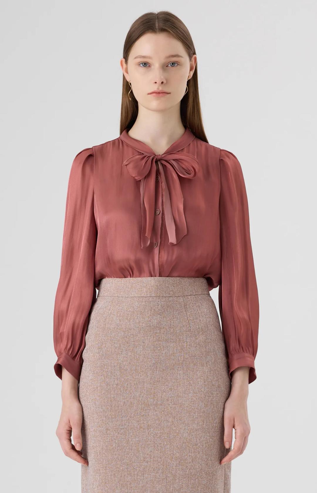 투툰 리본 블라우스