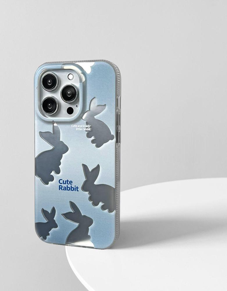 수심 Rabbit Mirror Case 아이폰 래빗 미러 케이스 토끼 실버 Y2K 감성