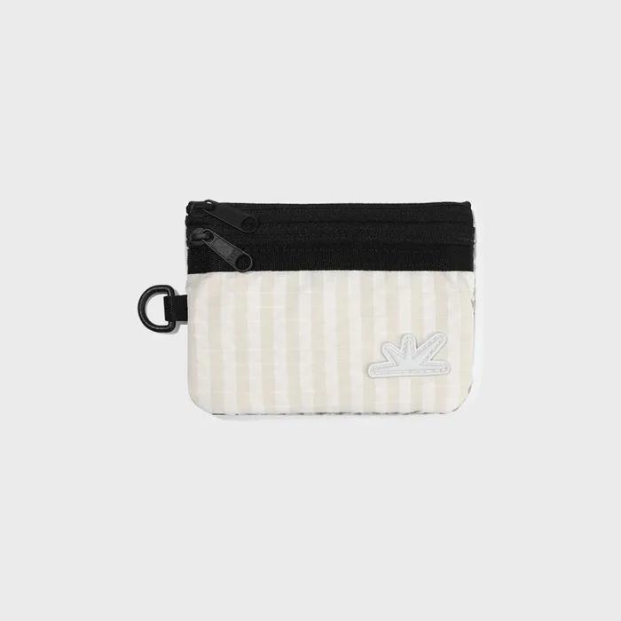 Zip Card Pouch Ivory Grid