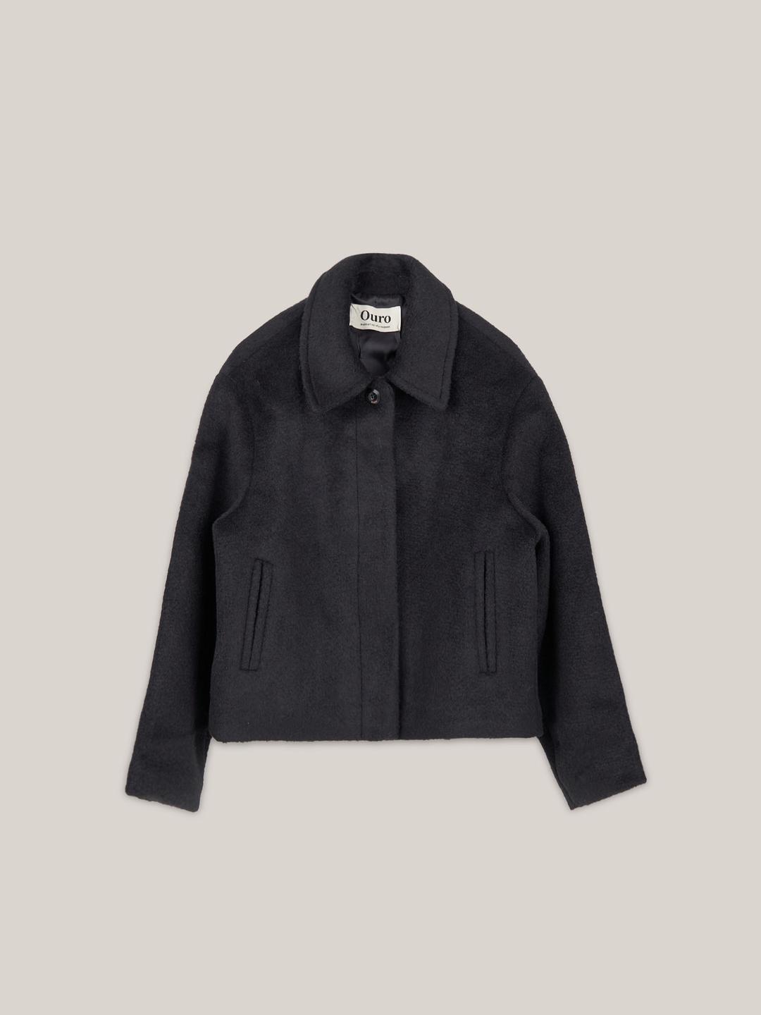 PEANUT WOOL COAT  [ BLACK ]