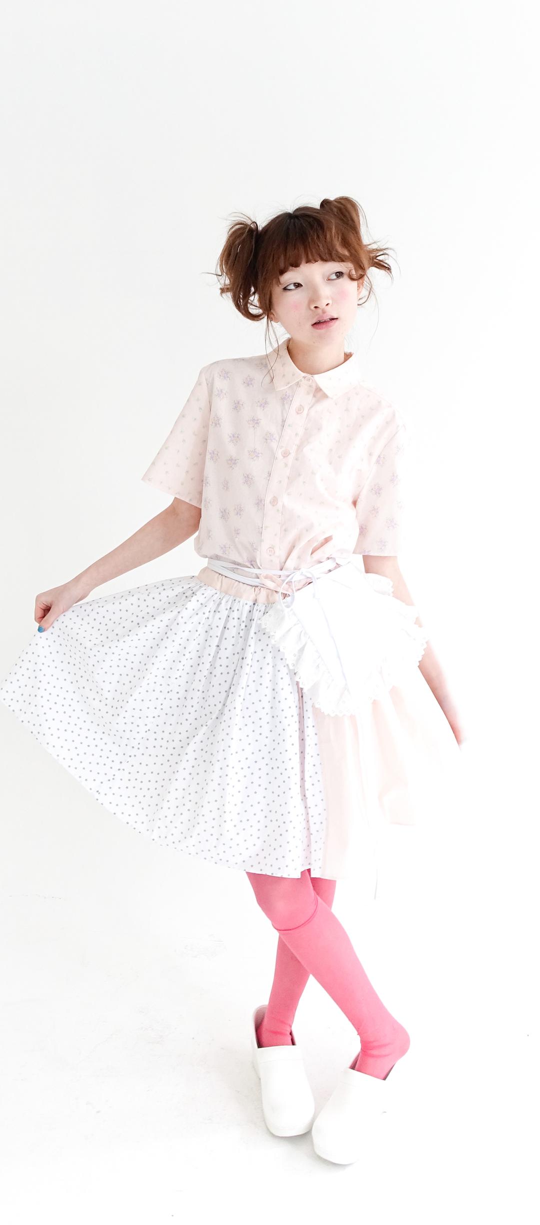 [F.E.E.S] blossom cotton half blouse (pink)