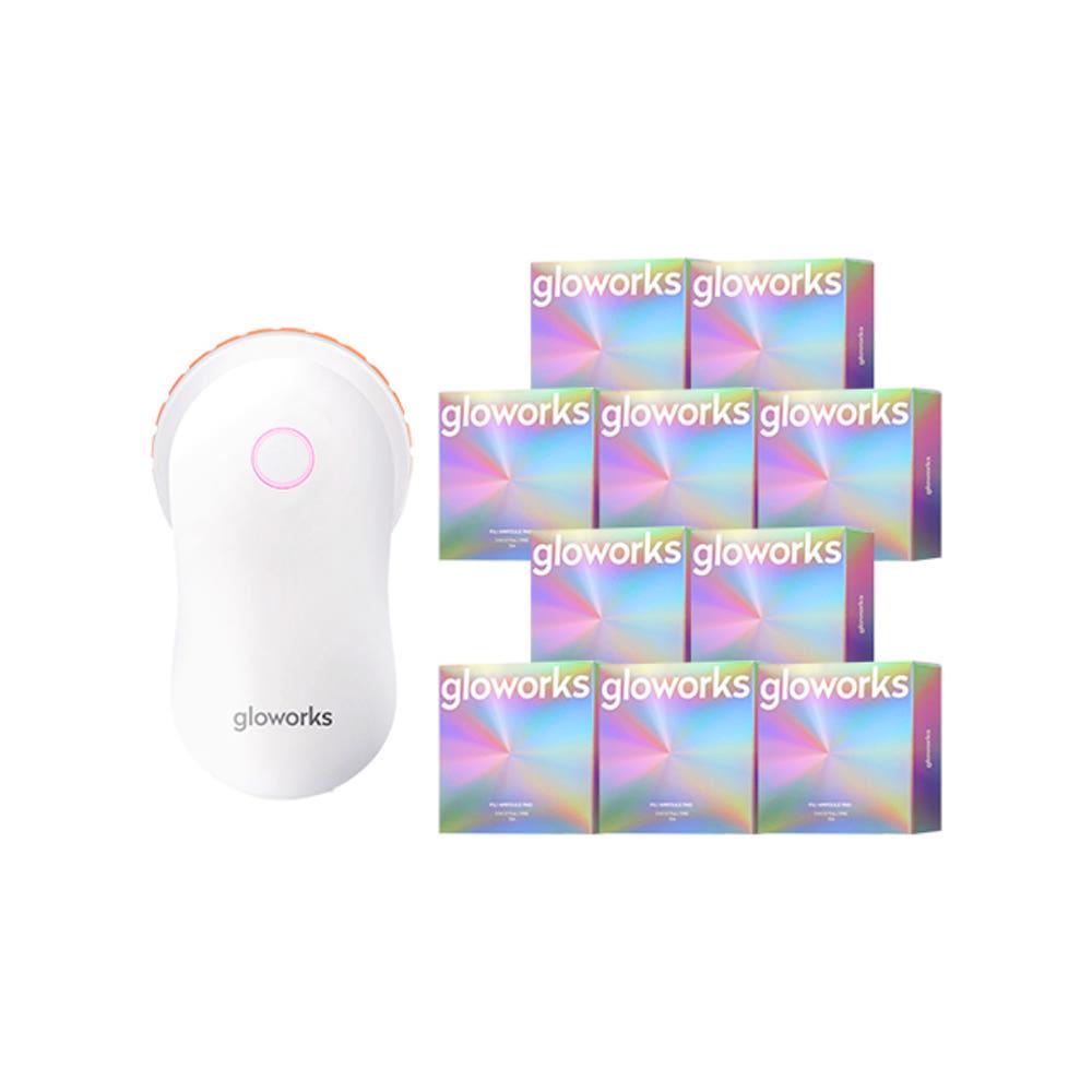 글로웍스 4D 모션 진동 뷰티디바이스 1개 + 필리 앰플 명주실 패드 10주분 총70매