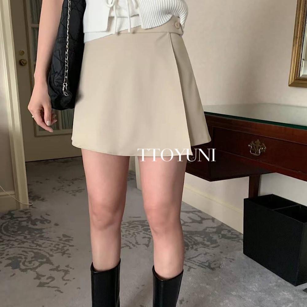 (당일) 멜라운지 버튼 팬츠 스커트 mellounge 랩 치마바지 떠유니